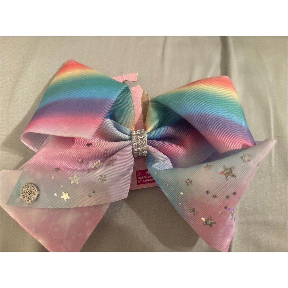 NEW Jojo Siwa Rainbow Tie Dye Sequin Hair Bow Clip Accessory (2-24)